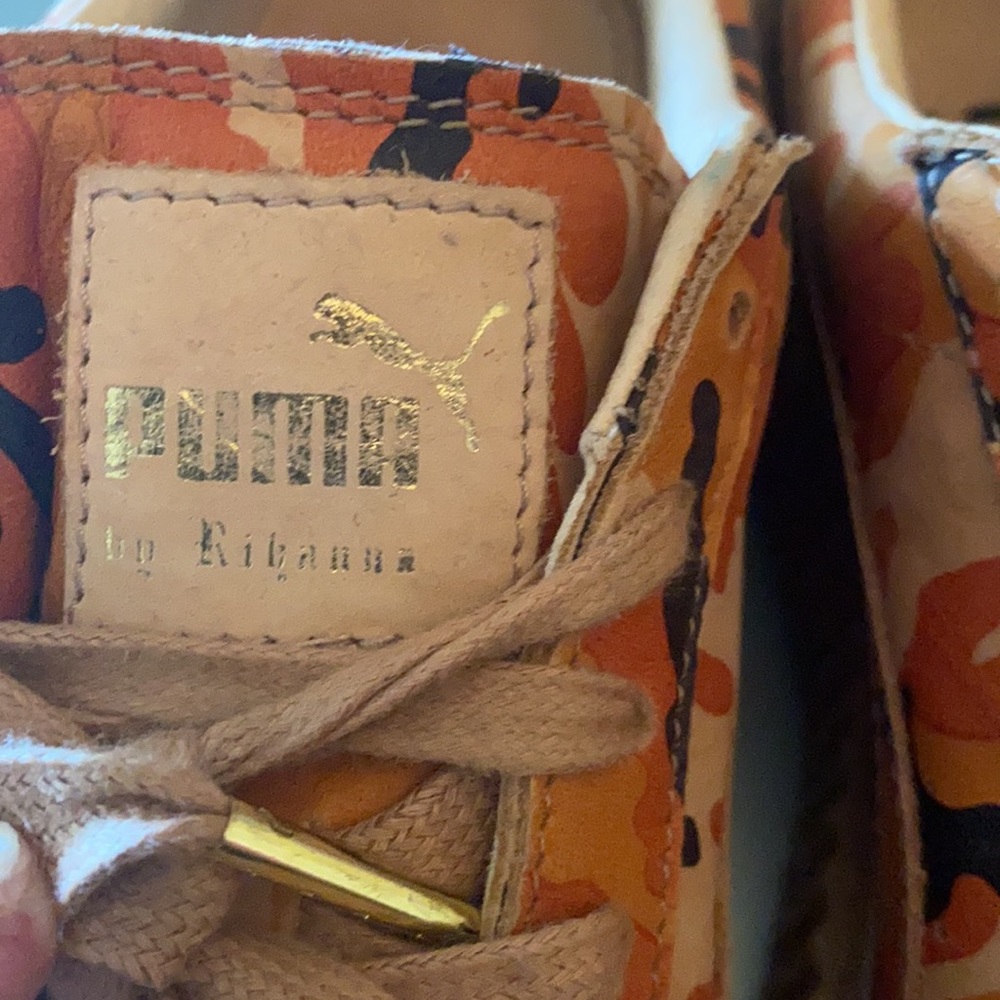 PUMA X RIHANNA Suede Camo orange Creepers Size 7.5 - Picture 6 of 14
